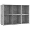 vidaXL Book Cabinet/Sideboard Concrete Grey 66x30x98 cm Engineered Wood