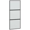 vidaXL Sliding Door with Hardware Set Black 90x205 cm Tempered Glass