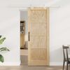 vidaXL Sliding Door Brown 73.5 x 198.5 cm Solid Pine Wood