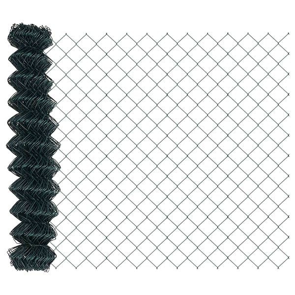 vidaXL Chain Link Fence Green 10 x 1.2 m Steel