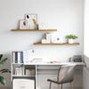 vidaXL Wall Shelf 2 pcs Brown 120 x 23.5 x 4 cm Engineered Wood
