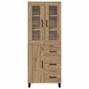 vidaXL Highboard 2 pcs Artisan Oak Engineered Wood and Glass
