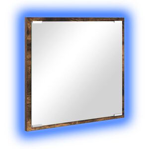vidaXL LED Bathroom Mirror Smoked Oak 40 x 37 x 8.5 cm Engineered Wood