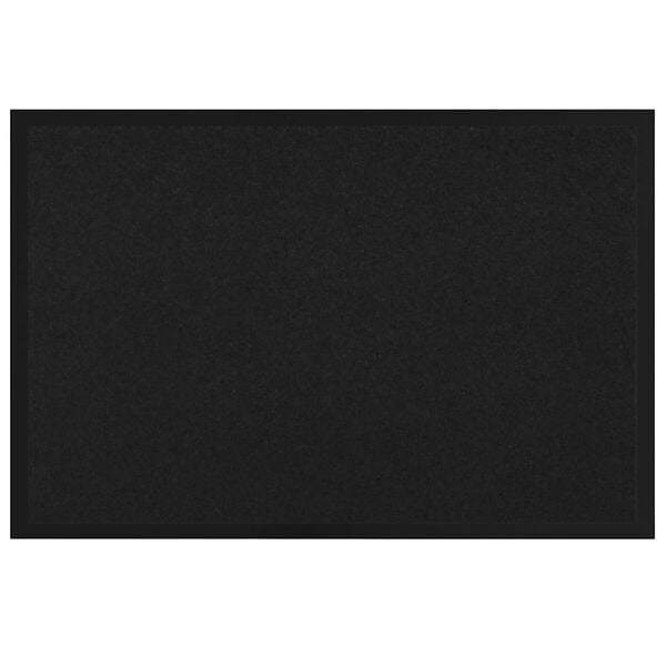 vidaXL Door Mat Black 120 x 80 x 1.2 cm Teddy Fabric