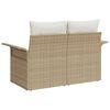 vidaXL Garden Sofa with Cushion Beige 141 x 62 x 69cm Poly Rattan