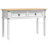 vidaXL End Table CORONA White 115 x 46 x 73 cm Solid Pine Wood