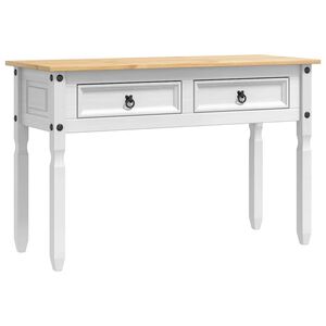 vidaXL End Table CORONA White 115 x 46 x 73 cm Solid Pine Wood