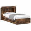 vidaXL Bed Frame with Storage and Headboard Smoked Oak 90 x 200 cm