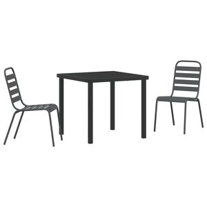 vidaXL Garden Dining Set 3 pcs Anthracite Powder-Coated Steel