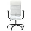 vidaXL Office Chair Height Adjustable White Mesh Fabric and Faux Leather