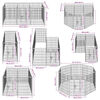 vidaXL Dog Playpen 8 Panels Steel 80x100 cm Black