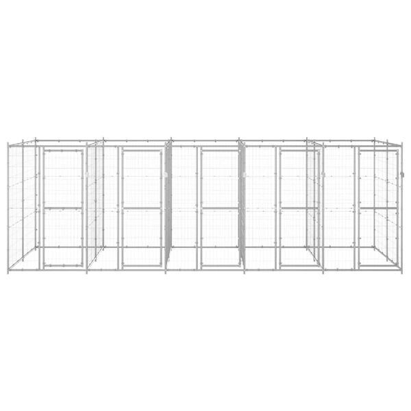 vidaXL Outdoor Dog Kennel Galvanised Steel 12.1 m&sup2;