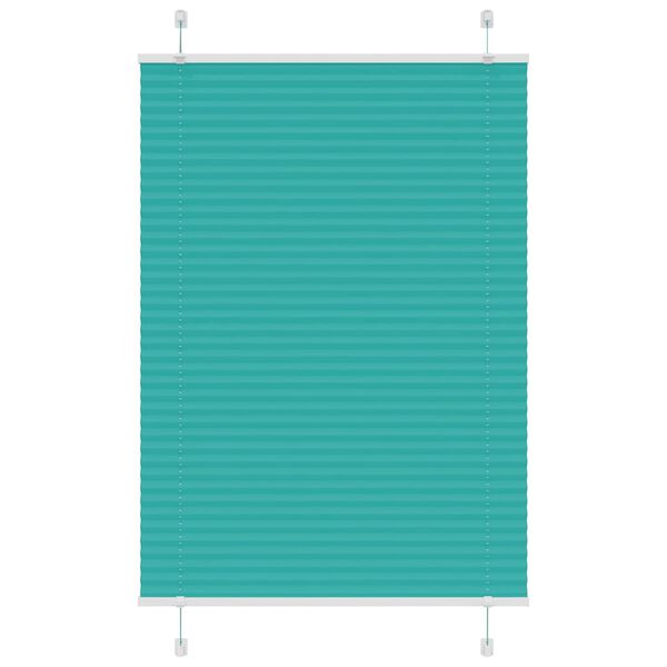 vidaXL Pleated Blind Petrol Green 90x150 cm Fabric Width 89.4 cm Polyester