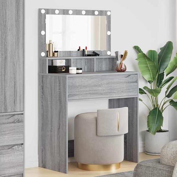 vidaXL Bedroom Dressing Tables Grey Sonoma 80 x 39.6 x 135 cm