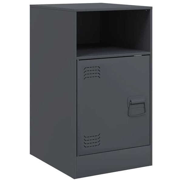 vidaXL Bedside Cabinet Anthracite 34.5x39x62 cm Steel