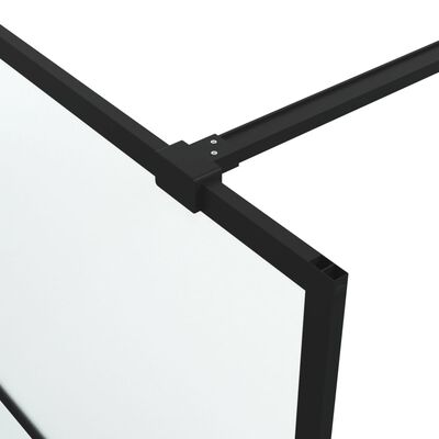 vidaXL Walk-in Shower Wall Black 100x195 cm Frosted ESG Glass
