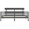 vidaXL Bed Frame without Mattress Grey 200x200 cm Solid Wood