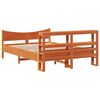 vidaXL Bed Frame with Headboard Wax Brown 160x200 cm Solid Wood Pine
