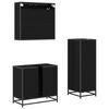 vidaXL Bathroom Furniture Set 3 pcs Black Oak Engineered Wood
