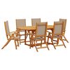 vidaXL 7 Piece Garden Dining Set Solid Wood Acacia and Textilene