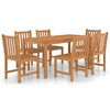 vidaXL 7 Piece Garden Dining Set 160x80 cm Solid Teak Wood