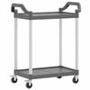 vidaXL 2-Tier Trolley Grey 81x41x92 cm Aluminium