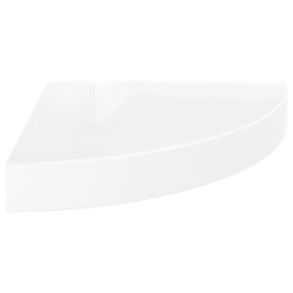 vidaXL Floating Corner Shelves 2 pcs High Gloss White 25x25x3.8 cm MDF