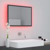 vidaXL LED Bathroom Mirror High Gloss Grey 60x8.5x37 cm Acrylic