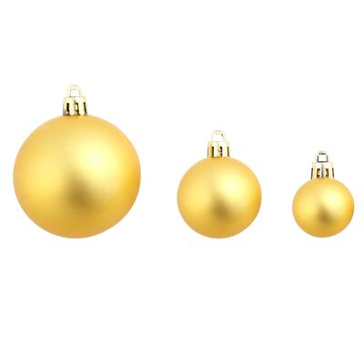 vidaXL 100 Piece Christmas Ball Set 3/4/6 cm Gold