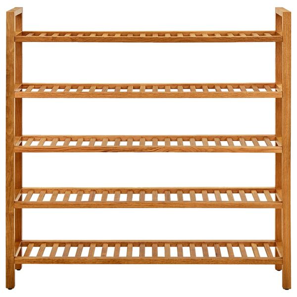 vidaXL Shoe Rack with 5 Shelves 100x27x100 cm Solid Oak Wood