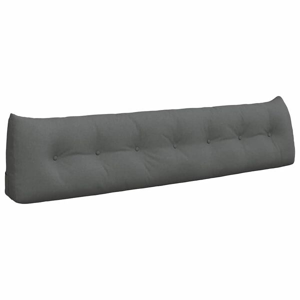 vidaXL Back Pillow Dark Grey 200 x 24 x 50 cm Fabric