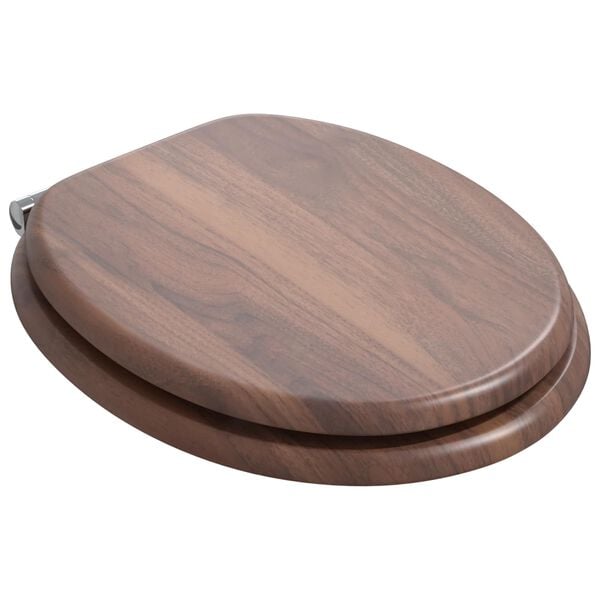 vidaXL Toilet Seat 2 pcs Brown 44 x 38 cm MDF board