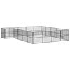 vidaXL Dog Playpen 20 Panels Black Galvanised Steel