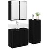 vidaXL Bathroom Furniture Set 3 pcs Black Oak Engineered Wood