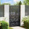 vidaXL Garden Gate Black 100x175 cm Steel Leaf Design