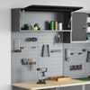 vidaXL Tool Cabinet and Pegboard Set 3 pcs Black 100 x 25 x 115 cm