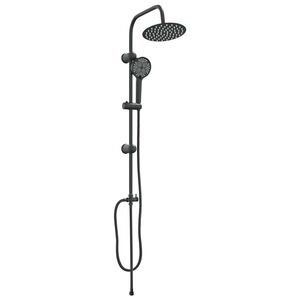 vidaXL Shower Head Set Black 47 x 20 x 95 cm Stainless Steel