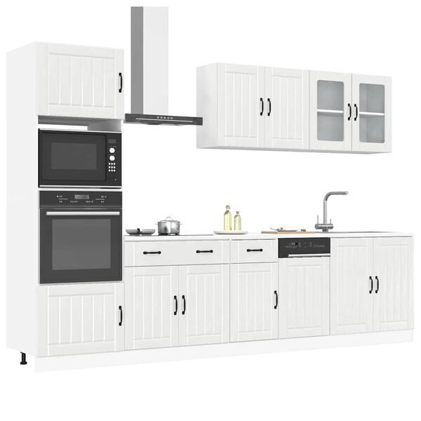 vidaXL 7 Piece Kitchen Cabinet Set Lucca High Gloss White Engineered Wood
