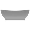 vidaXL Luxury Basin Overflow Oval Matt Light Grey 58.5x39 cm Ceramic