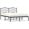 vidaXL Metal Bed Frame without Mattress with Headboard Black 140x190cm