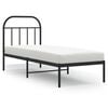 vidaXL Metal Bed Frame without Mattress with Headboard Black 75x190cm