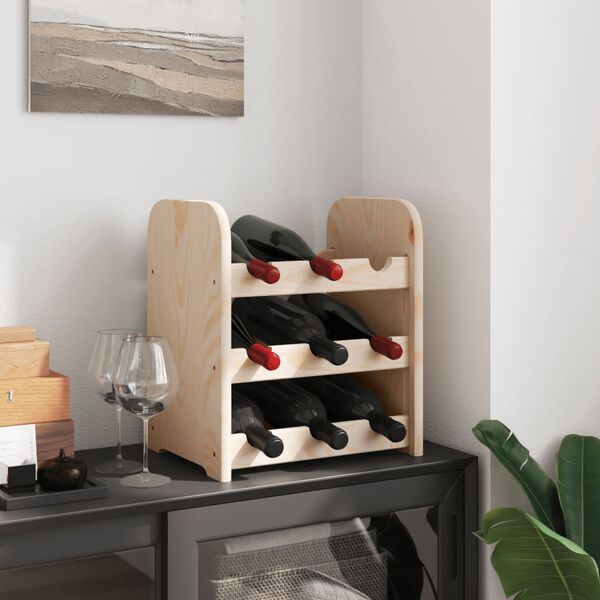 vidaXL Wine Rack 33x25x37 cm Solid Wood Pine
