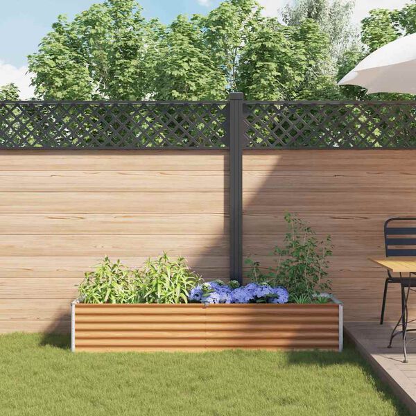 vidaXL Garden Raised Bed Light Brown 195 x 50 x 36 cm Galvanised Steel