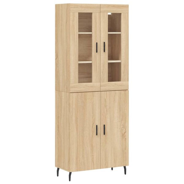 vidaXL Highboard Sonoma Oak 69.5x34x180 cm Engineered Wood