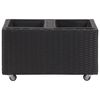 vidaXL Garden Raised Bed with 2 Pots 60x30x36 cm Poly Rattan Black
