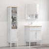 vidaXL Bathroom Furniture Set with Shelf 2 pcs White Solid Pine Wood