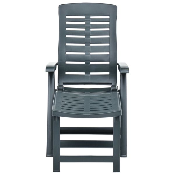 vidaXL Folding Sun Lounger Plastic Green