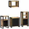 vidaXL Bathroom Furniture Set 4 pcs Brown and Black Solid Mango Wood