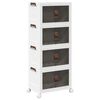 vidaXL Stackable Storage Box with Wheels 4-Tier 28 L 48x29,5x112,5 cm