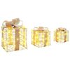 vidaXL Gift Box with 60 LEDs 3 pcs Warm white 20 x 20 x 20 cm PET
